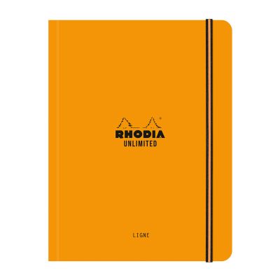 Caiet cu elastic A5 Rhodia Unlimited 60 file dictando portocaliu