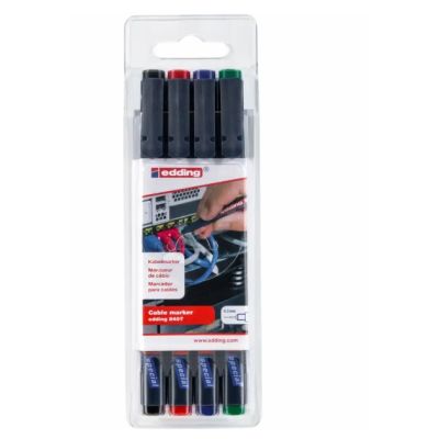 Marker Edding 8407 pentru cabluri varf 0. 3 mm 4 bucatiset rezistent marcare extrafina cerneala permanenta