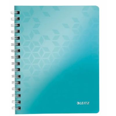 Caiet de birou Leitz WOW PP A5 cu spira dictando turcoaz metalizat