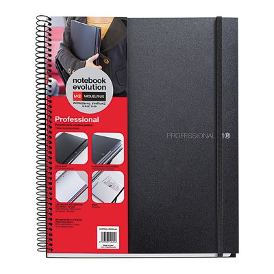 Caiet cu spira Miquelrius Evolution A5 matematicavelin 120 file coperta PP negru