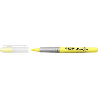 Evidentiator Bic Brite Liner Grip galben 12 bucatiset