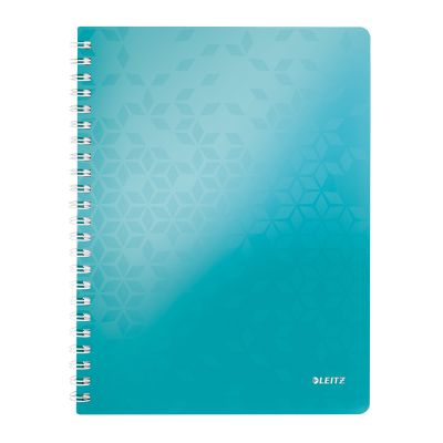 Caiet de birou Leitz WOW PP A4 cu spira matematica turcoaz metalizat