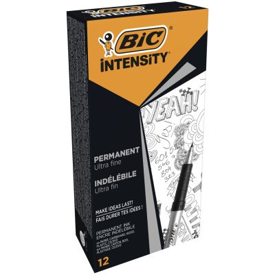 Marker permanent Bic Grip Fine CDDVD varf 0. 7mm negru