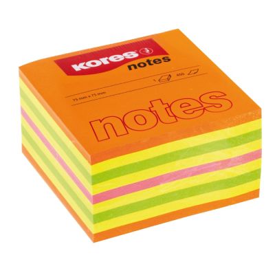 Notite adezive Kores 75 x 75 mm multicolor 450 file