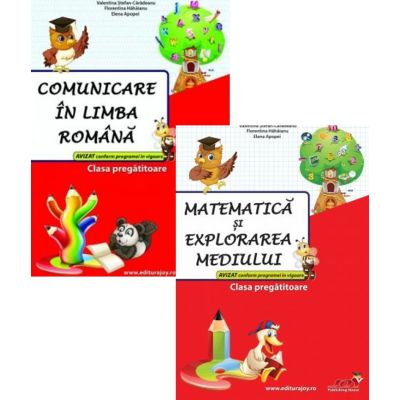 Pachet 2 caiete Clasa Pregatitoare Comunicare in limba romana si Matematica - Valentina Stefan-Caradeanu