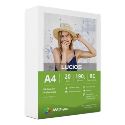 Hartie foto AMDigital lucios A4 190gmp top 20 coli
