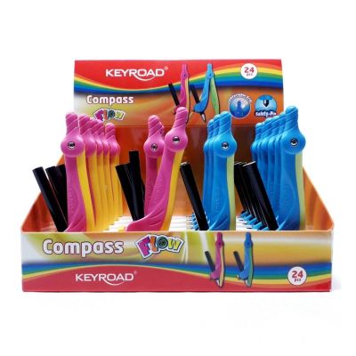 Compas plastic cu creion Keyroad Flow KR971649 diverse culori