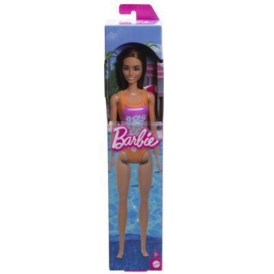 PAPUSA BARBIE BRUNETA CU COSTUM DE BAIE INFLORAT