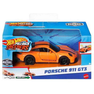 HOT WHEELS MASINUTA METALICA CU SISTEM PULL BACK PORSCHE 911 GT3 SCARA 1/43