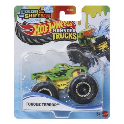 HOT WHEELS MONSTER TRUCK CAMION TORQUE TERROR CU CULORI SCHIMBATOARE SCARA 1 LA 64