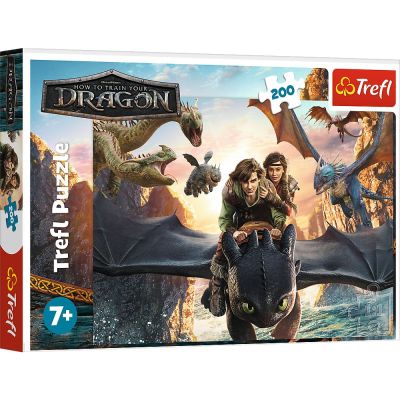 PUZZLE TREFL 200 CUM SA ITI DRESEZI DRAGONUL TOOTHLESS SI PRIETENII