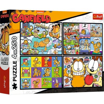PUZZLE TREFL 4X250 LUI GARFIELD NU II PLACE ZIUA DE LUNI