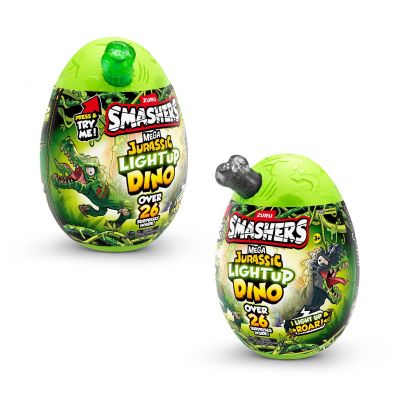 Smashers - Mega Ou surpriza cu peste 26 accesorii Dino Jurassic Light-Up