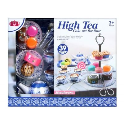 Set de ceai - High tea cake - metalic cu accesorii pentru prejituri 39 de piese MegaCreative 419214 3 ani