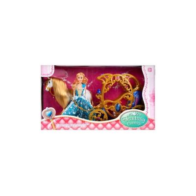 Papusa - printesa cu cal si caleasca auriu 3 ani MegaCreative 442512