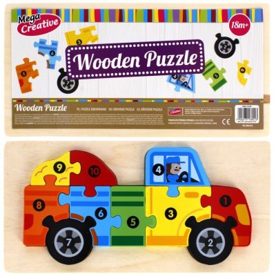 Jucarie bebelusi din lemn - puzzle camion multicolor - MegaCreative 474356 18 luni