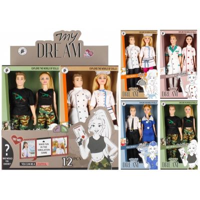 Set x2 papusi - cuplu meserii 29cm diverse modele 3 ani MegaCreative 499059