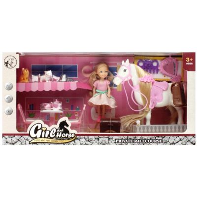 Papusa - fata cu cal si accesorii 14cm 3 ani MegaCreative 498763