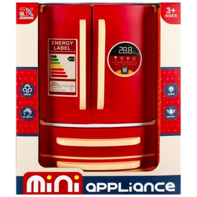 Electrocasnice de jucarie - frigider cu 2 usi - cu sunete si lumini rosu-alb MegaCreative 479899 3 ani