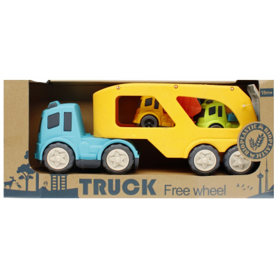 Camion de transport auto MegaCreative Bioplastic 524556 35cm include 2 masini plastic multicolor 3 ani