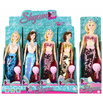 Jucarie papusa sirena  perie par MegaCreative Shyam 29cm 524669 9x33x5cm pvc 3 ani