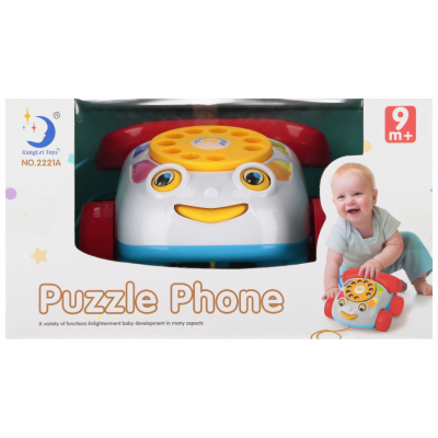 Jucarie telefon puzzle cu sfoara 8cm 9 luni Mega Creative 545212