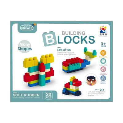 Jucarie set cuburi pentru constructie Mega Creative 502450 20 piese pvc 3ani