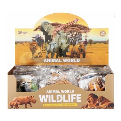 Jucarie figurina animal salbatic MegaCreative 571510 8x9cm pvc 36 bucdisplay 3 ani