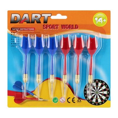 Jucarie set 6 sageti metalice darts MegaCreative 572048 19x18x2cm 14 ani