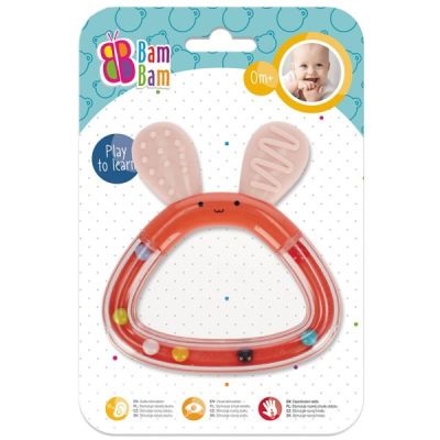 Jucarie bebelusi zornaitoare iepure diverse culori- Bam Bam 515069 0 luni