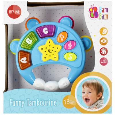 Jucarie bebelusi cu sunete si lumini tamburina Bam Bam 515006 18 luni