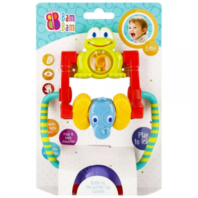 Jucarie bebelusi zornaitoare broasca cu ventuza Bam Bam 515055 6 luni