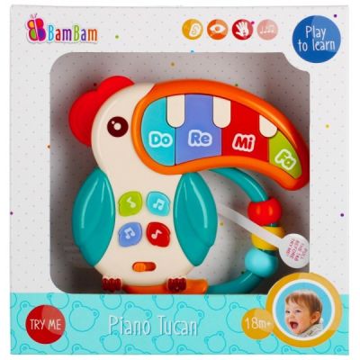 Jucarie bebelusi cu sunete si lumini piano tucan Bam Bam 475300 18 luni
