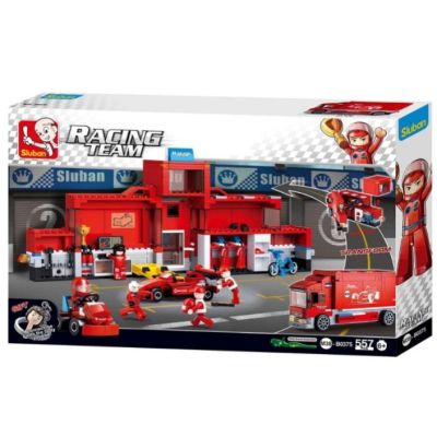 Joc de constructie Statie Formula1 pvc Sluban M38-B0375 575 piese 50. 8x33x5. 1cm