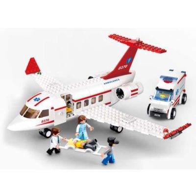 Joc de constructie Avion ambulanta pvc Sluban M38-B0370 335 piese 38x28. 5x6. 7cm