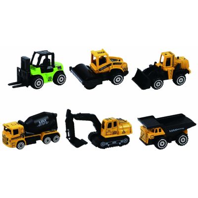 Macheta Die Cast set 6 utilaje diverse culori si modele 1/64