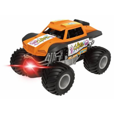 MASINUTA CU LUMINI SUNETE SI FRICTIUNE SCARA 1/24 19CM PORTOCALIU