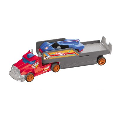 CAMION CU REMORCA SI TELECOMANDA+1 MASINUTA INCLUSA HOT WHEELS
