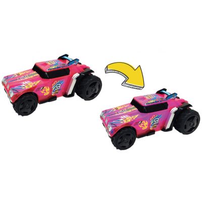 MASINUTA CU LUMINI SUNETE SI SISTEM PULLBACK RACER SCARA 1/24 ROZ