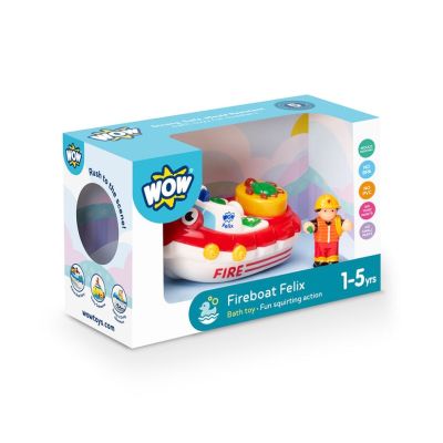 Jucarie de baie Barca de pompieri Fireboat Felix WOW Toys