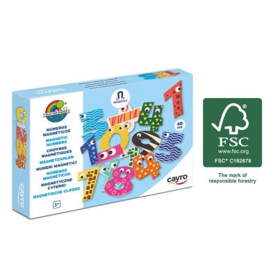 Set numere magnetice pentru copii din lemn 60 Piese Cayro