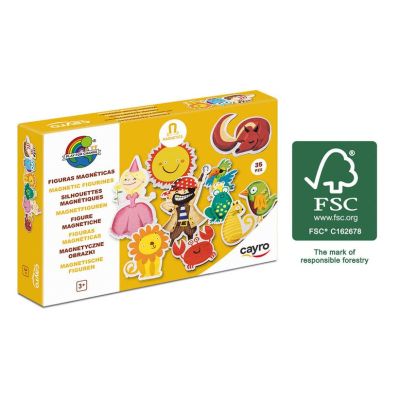 Set figurine magnetice pentru copii din lemn 35 piese Cayro