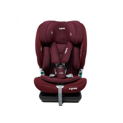 Scaun auto I-size U-Grow Goldfix Plus isofix 76-150 cm 9-36 kg boxa bluetooth rosu