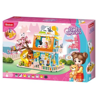 Set de constructie Girl\'s Dream, 521 piese, Hotel pentru pisici - Sluban