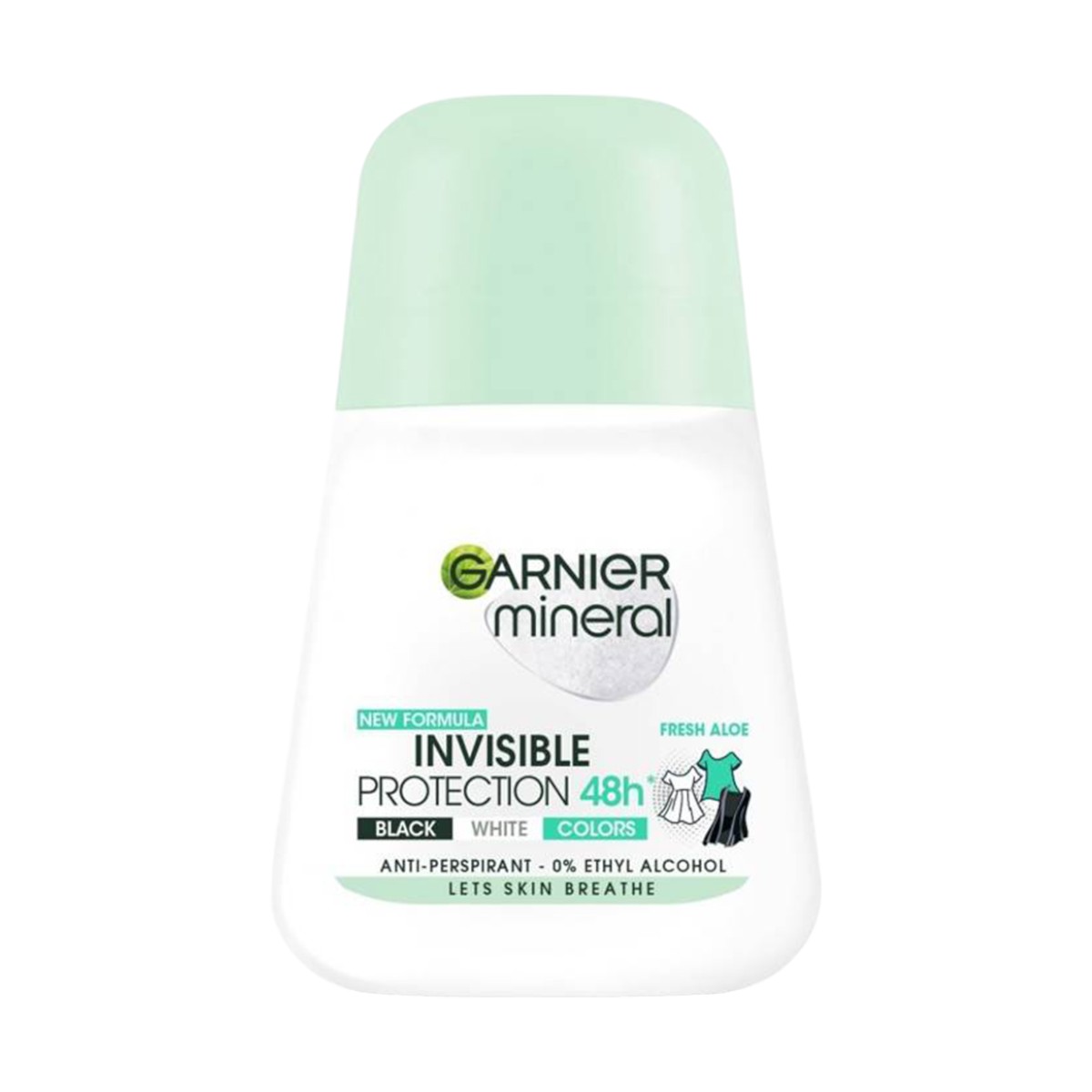 GARNIER AP DEO ROLL-ON INVISIBLE B&W 48H FRESH ALOE 50ML