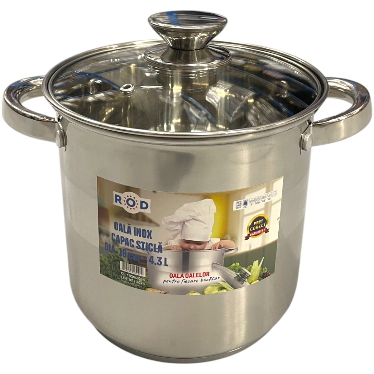 ROD OALA INOX 4.3L CU CAPAC STICLA