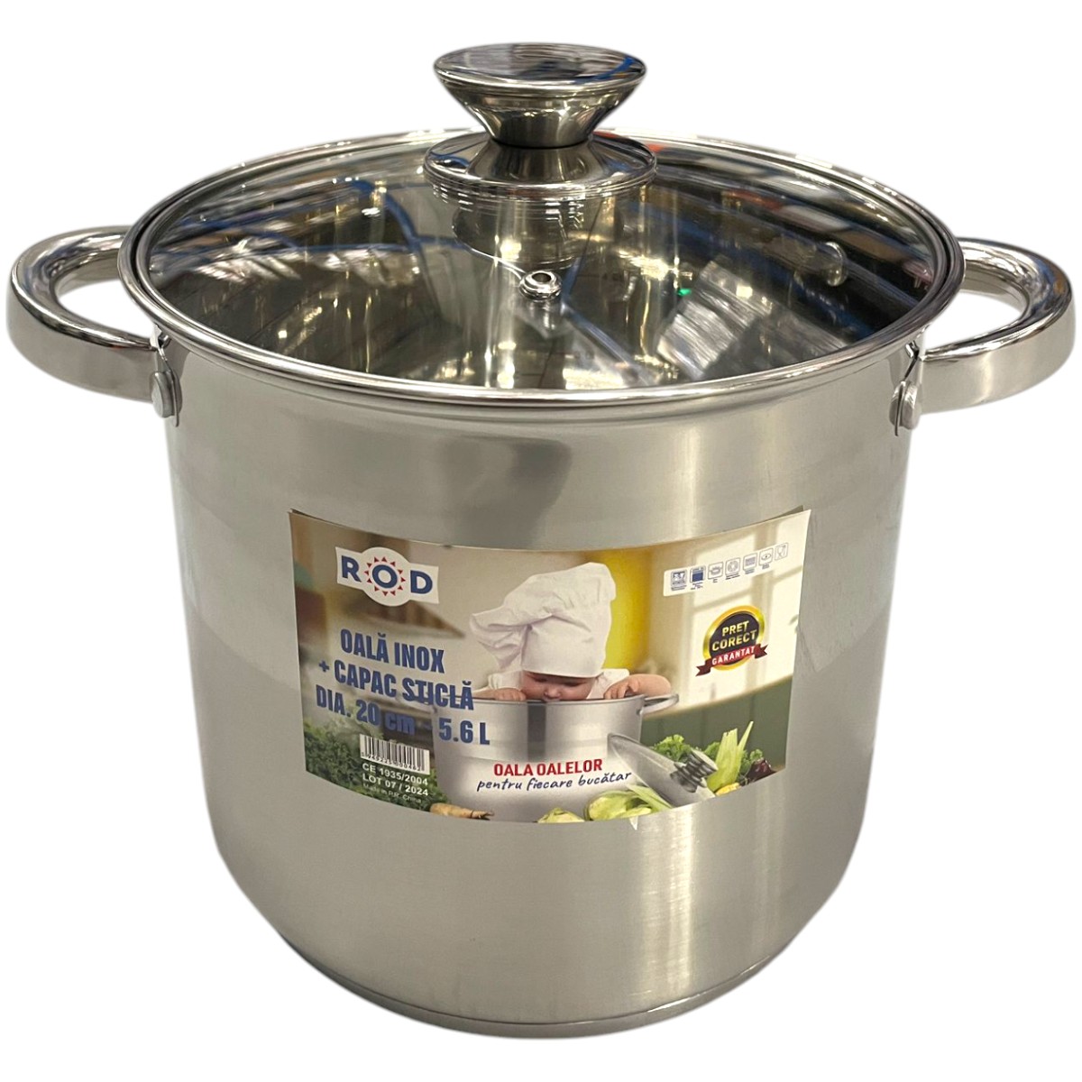 ROD OALA INOX 5.6L CU CAPAC STICLA