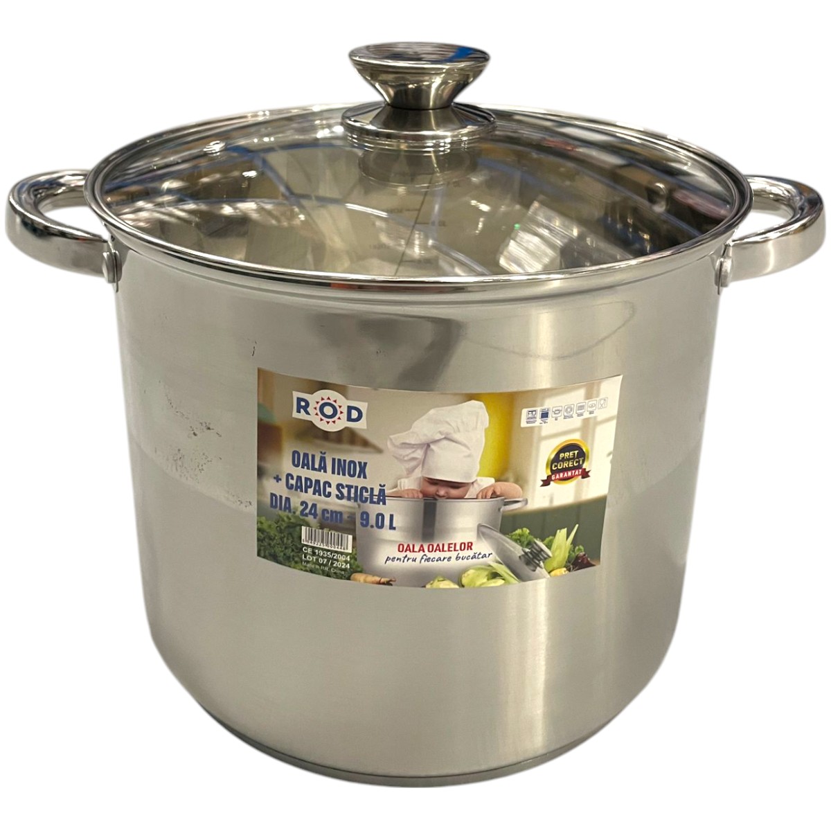 ROD OALA INOX 9.0L CU CAPAC STICLA