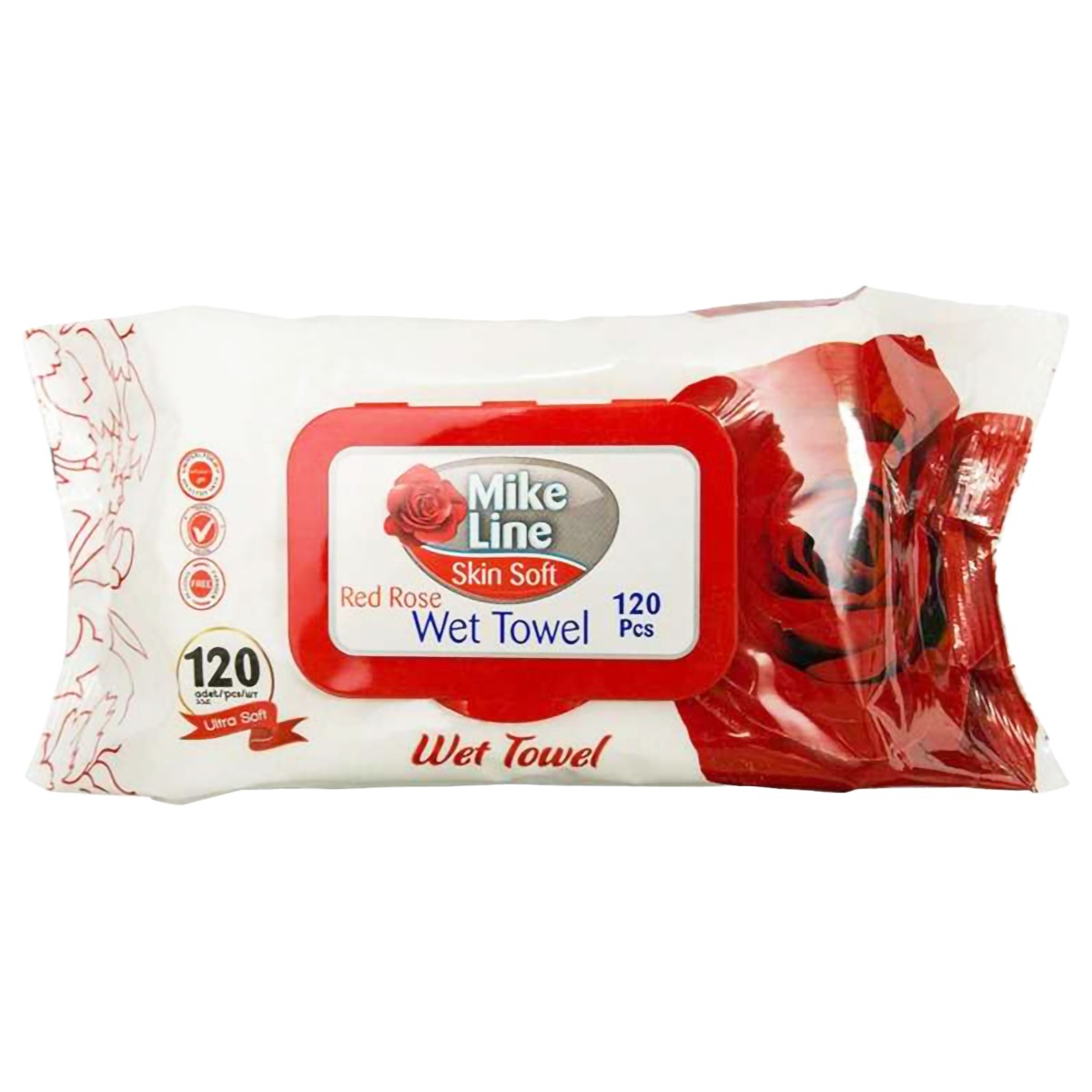 MIKE LINE SERVETELE UMEDE CAPAC RED ROSE 120BUC