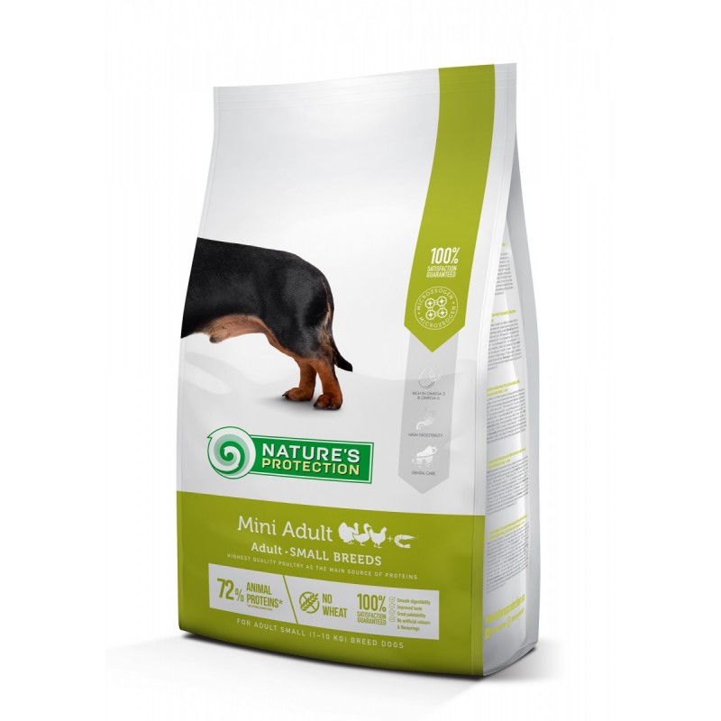 Hrana uscata pentru caini, cu pui, 7.5 kg, nature's protection mini adult 